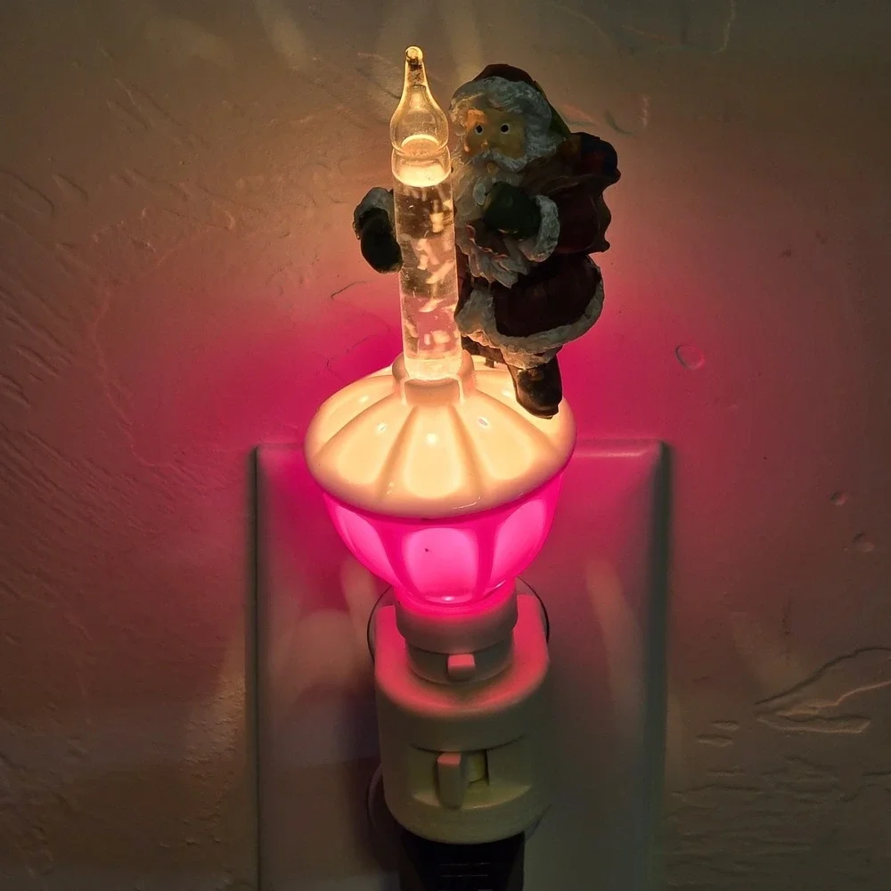 Holiday Night Light Roman Lights Santa Vtg Bubbling Christmas‎ Decor